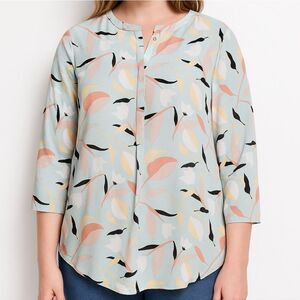 Liz Claiborne Multicolor Floral Print Blouse